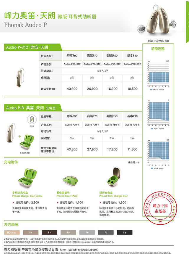 峰力奥笛.天朗(phonak audeo p)微版耳背式助听器价格表